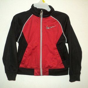 Nike Boys 2 T Track Jacket Red & Black Front Zippered Camo Swoosh
